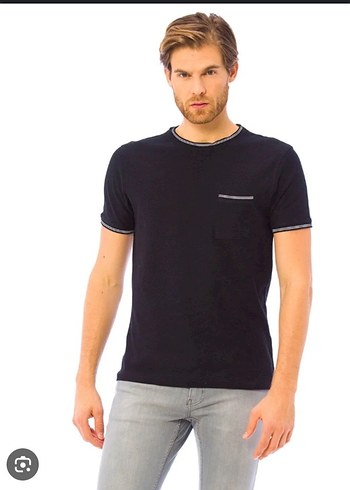 Siyah Denim Erkek Tişört - Görsel 2