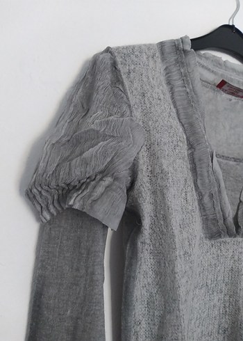 38 Beden gri Renk Vintage Kadın Bluz