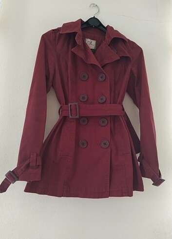 Ole Henriksen Kadın Bordo Trençkot