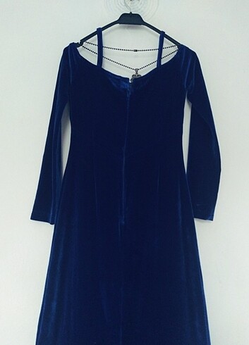 Kadife Uzun Abiye Elbise  - Görsel 7