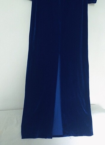 Kadife Uzun Abiye Elbise  - Görsel 9