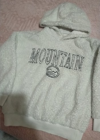 Kapüşonlu Beyaz erkek çocuk sweatshirt - Görsel 2