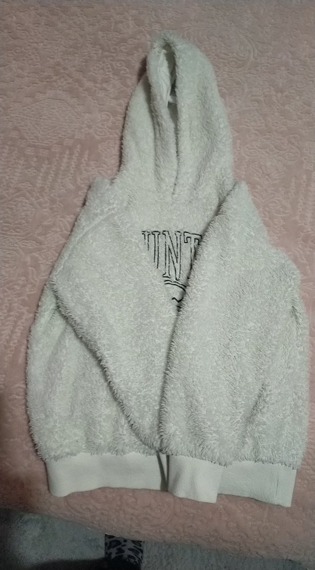 Kapüşonlu Beyaz erkek çocuk sweatshirt - Görsel 4