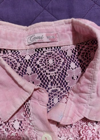 Pembe Nakışlı  Gömlek - Görsel 5