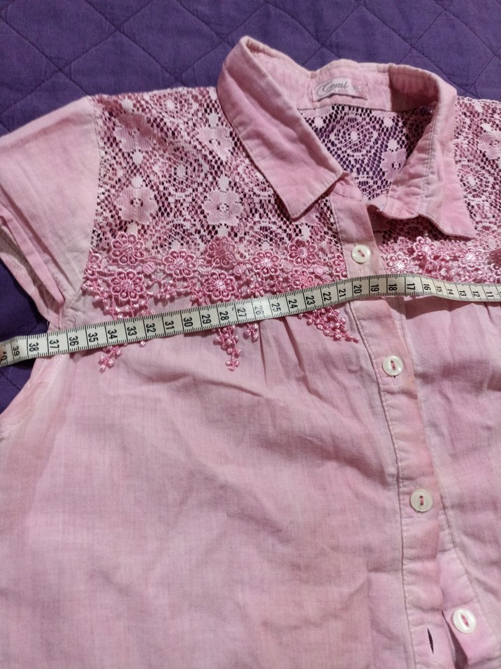 Pembe Nakışlı  Gömlek - Görsel 4