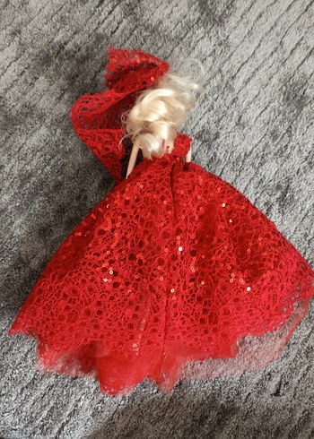Beden Kırmızı Payetli Dantel barbie Bebek