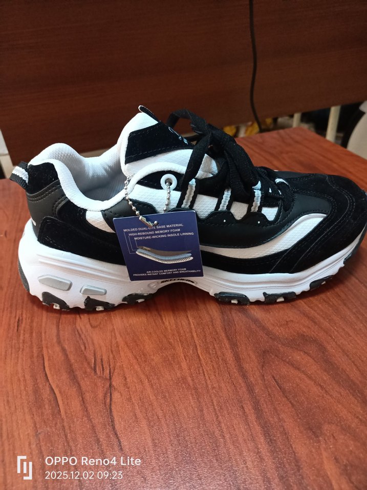 Beyaz Siyah Platform Topuklu Spor Ayakkabı - Görsel 4