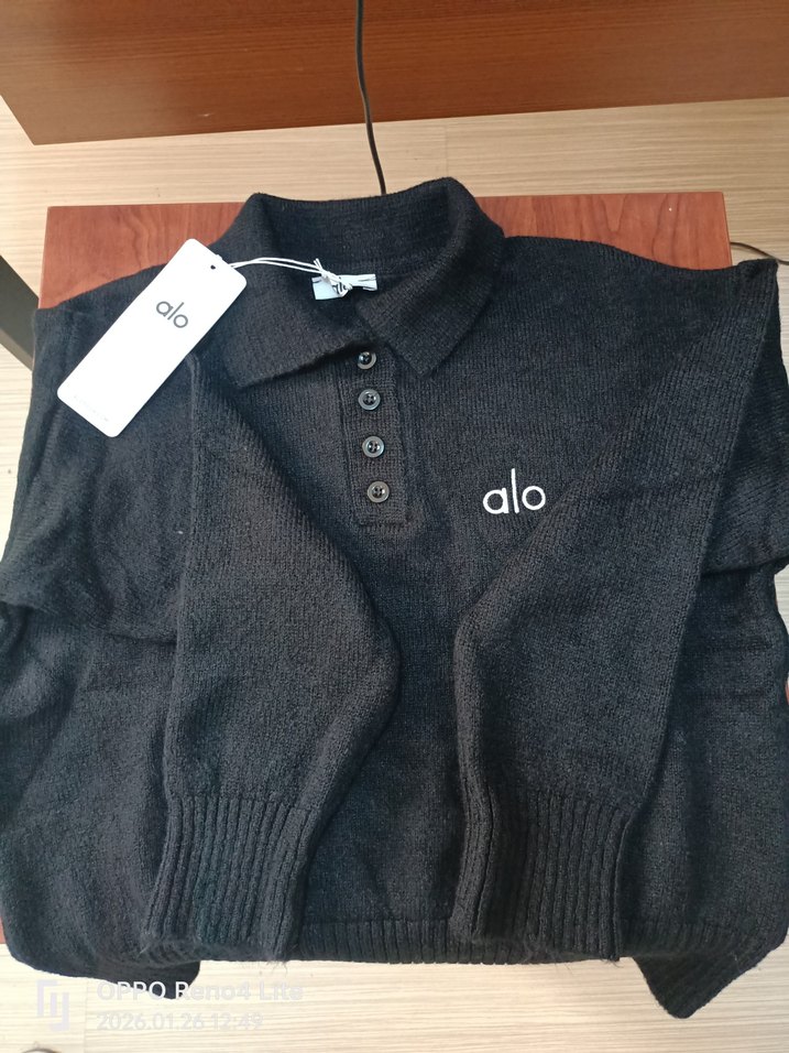 Kadın Siyah Örme Kazak. - Görsel 3