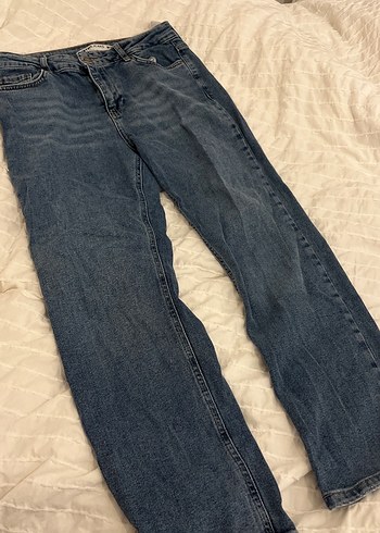 Koton Koyu Mavi Yikamali Genis Paca Jean
