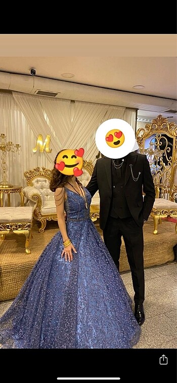 mavi boncuk işlemeli Nişanlık