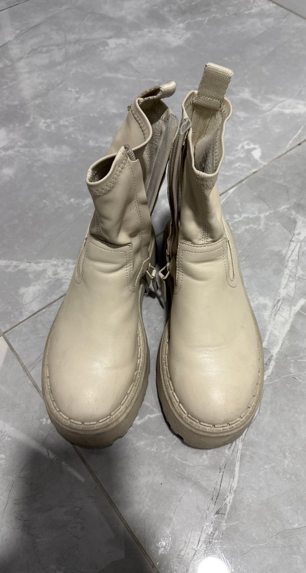 Zara Bej Deri Kız Çocuk Bot, Kalın Topuklu - Görsel 2