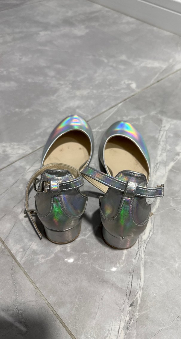 Gri Bağcıklı kız çocuk Topuklu Ayakkabı - Görsel 3