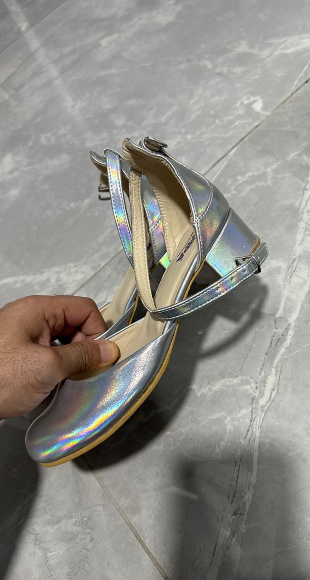 Gri Bağcıklı kız çocuk Topuklu Ayakkabı - Görsel 4