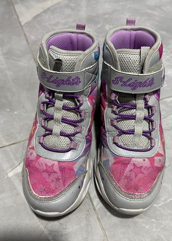 Skechers Kız Çocuk Renkli Bağcıklı ve Cırtcırtlı Bot - Görsel 4