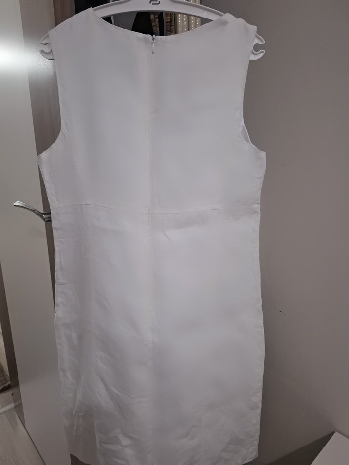 Beyaz keten elbise 42 beden - Görsel 2