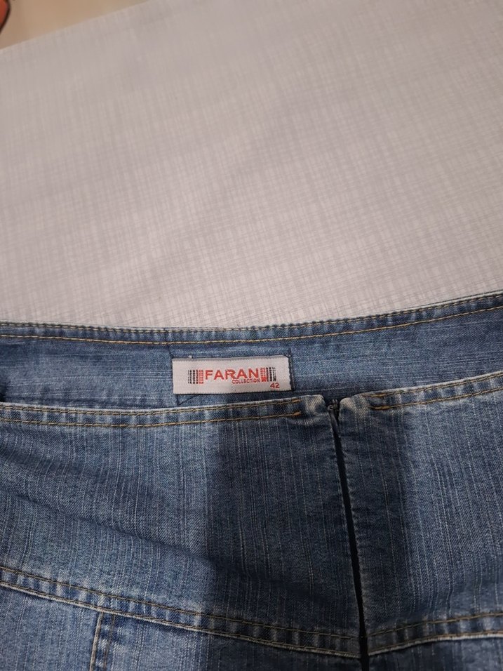 Kadın Mavi Denim Pileli Mini Etek - Görsel 3