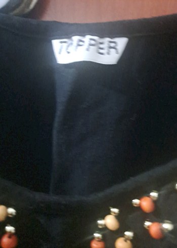 Boncuk İşlemeli Siyah penye Büstiyer - Görsel 4