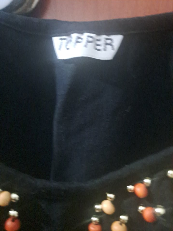 Boncuk İşlemeli Siyah penye Büstiyer - Görsel 4