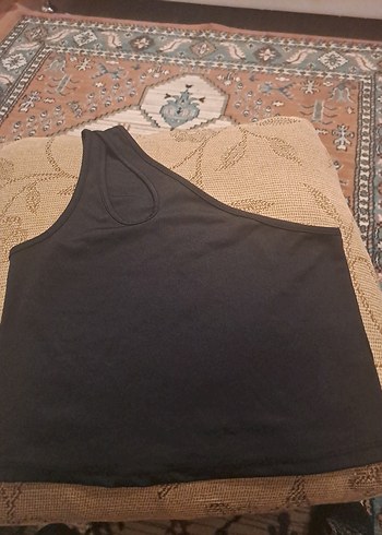 Siyah Tek Omuzlu Crop Top - Görsel 2