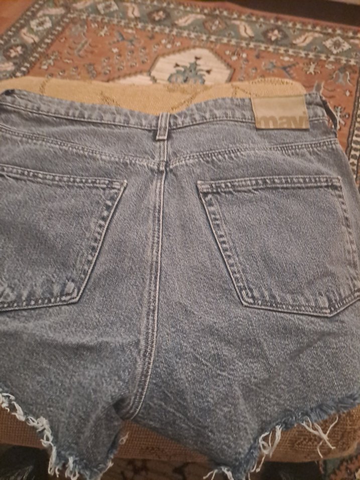 mavi Mini Denim Kadın Şort - Görsel 5