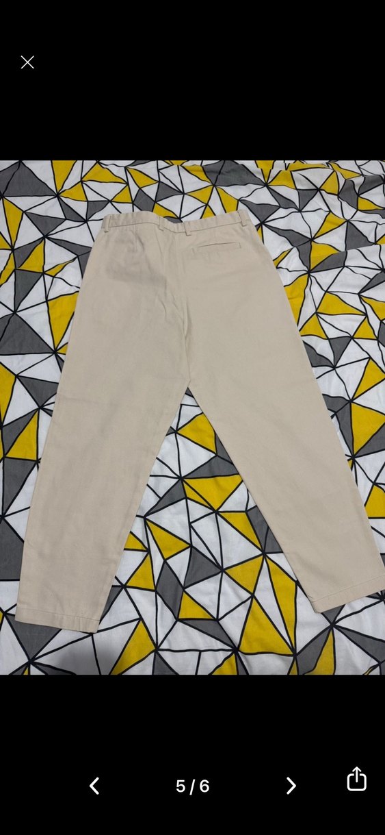 Bej Keten Midi Kumaş Pantolon - Görsel 4