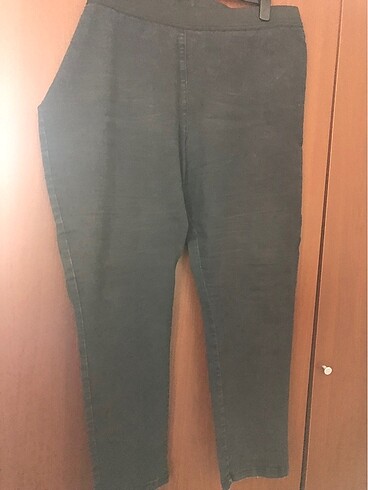 Beli lastikli dar kesim kot pantalon