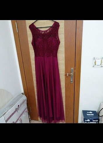 46 Beden bordo Renk Elbise