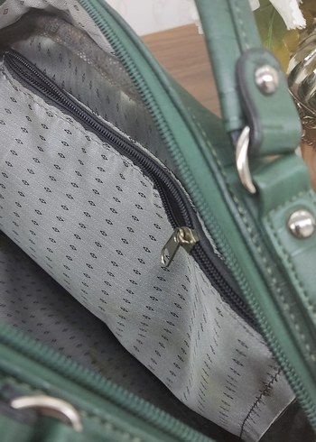 Yeşil Deri Kadın  Çantası - Görsel 7