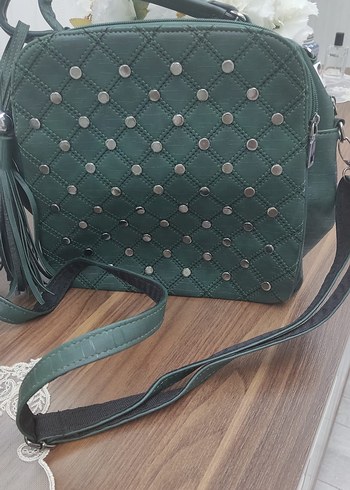 Yeşil Deri Kadın  Çantası - Görsel 3