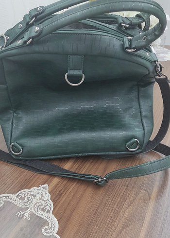 Yeşil Deri Kadın  Çantası - Görsel 4
