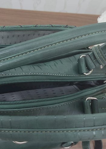 Yeşil Deri Kadın  Çantası - Görsel 9