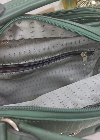 Yeşil Deri Kadın  Çantası - Görsel 8