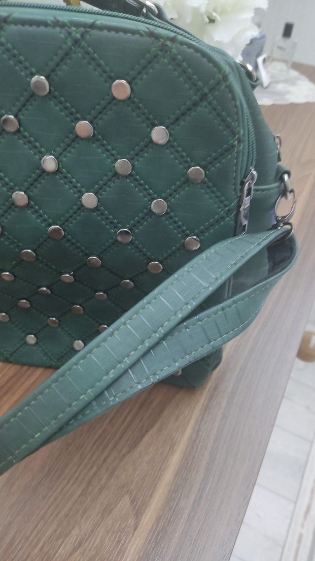Yeşil Deri Kadın  Çantası - Görsel 2