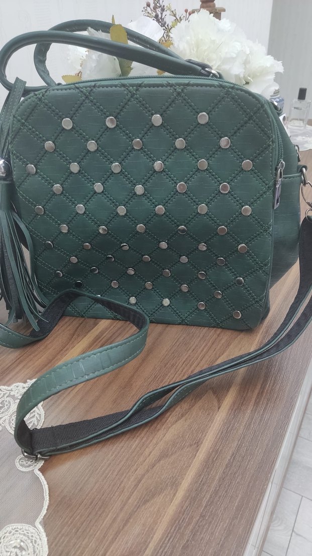 Yeşil Deri Kadın  Çantası - Görsel 3