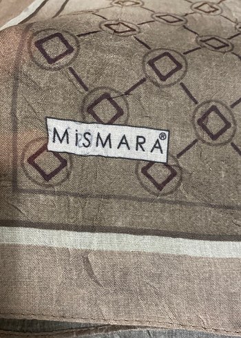 Drapeli Kahverengi ve Gri Keten Kadın eşarp - Görsel 2