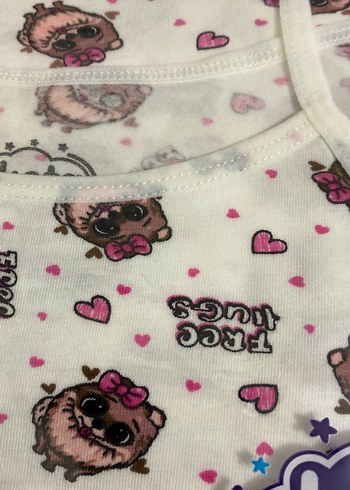 Kota Baskılı Pembe Çocuk Atlet - Görsel 2