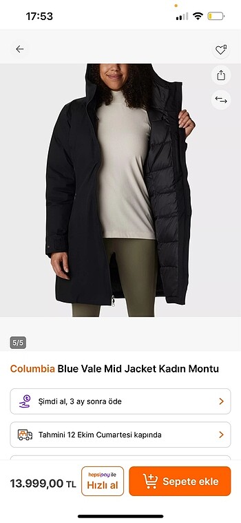 Columbia mont orijinal yeni etiketsiz ve hasarsız kusursuzdur