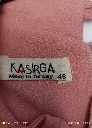 46 Beden ten rengi Renk Önü işlemeli pudra elbise