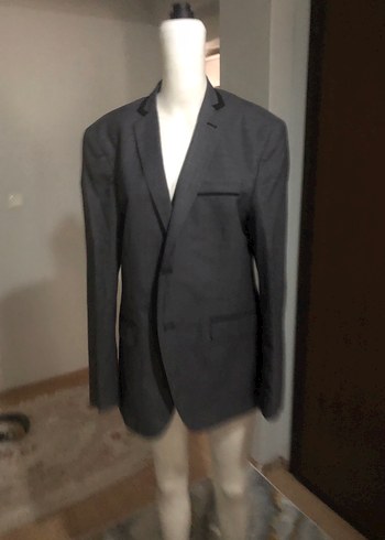 Gri Erkek Ceket, Düğmeli, Ofis Tarzı - Görsel 2