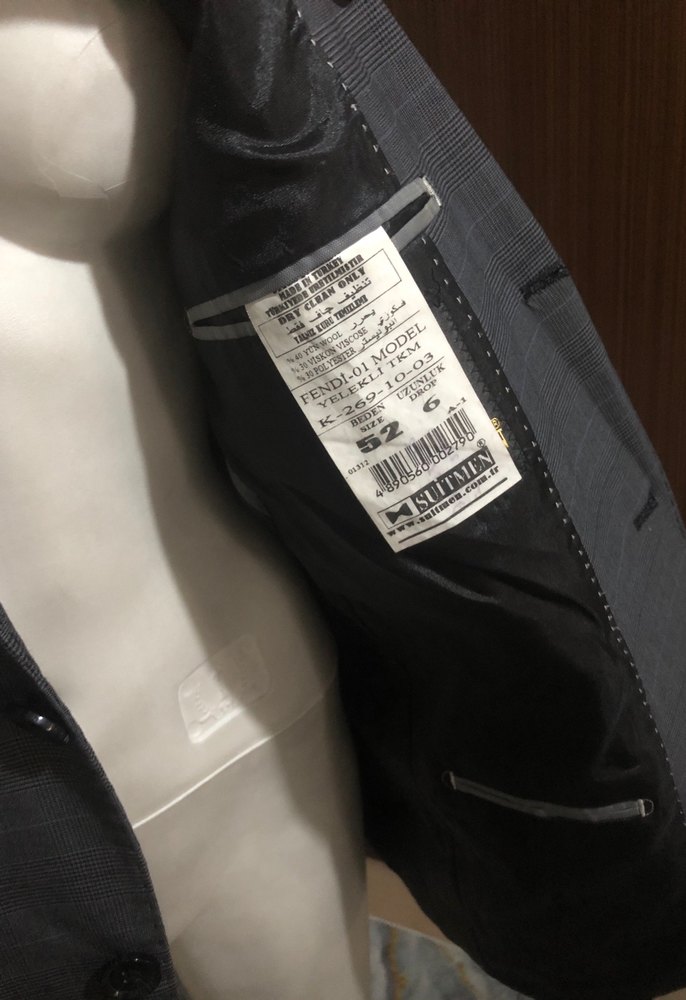 Gri Erkek Ceket, Düğmeli, Ofis Tarzı - Görsel 5