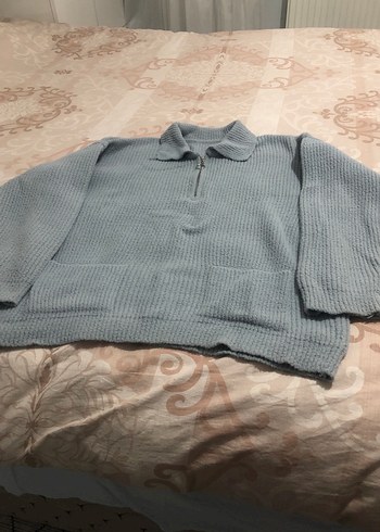 Gri Örgü Kadın Kazak Yaka Detaylı - Görsel 4