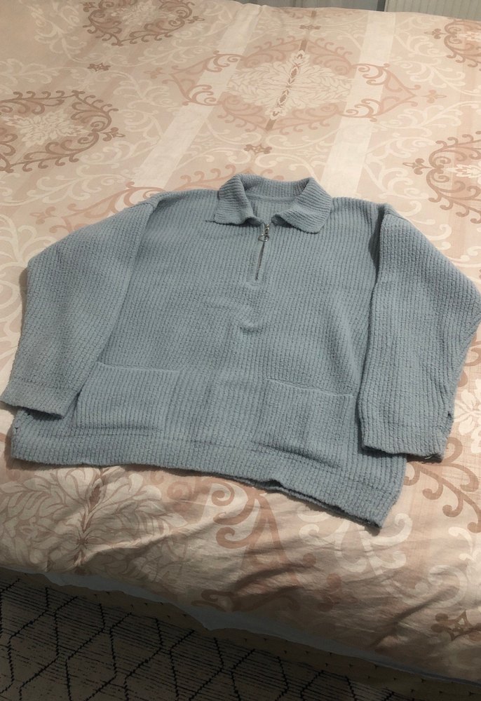 Gri Örgü Kadın Kazak Yaka Detaylı - Görsel 2