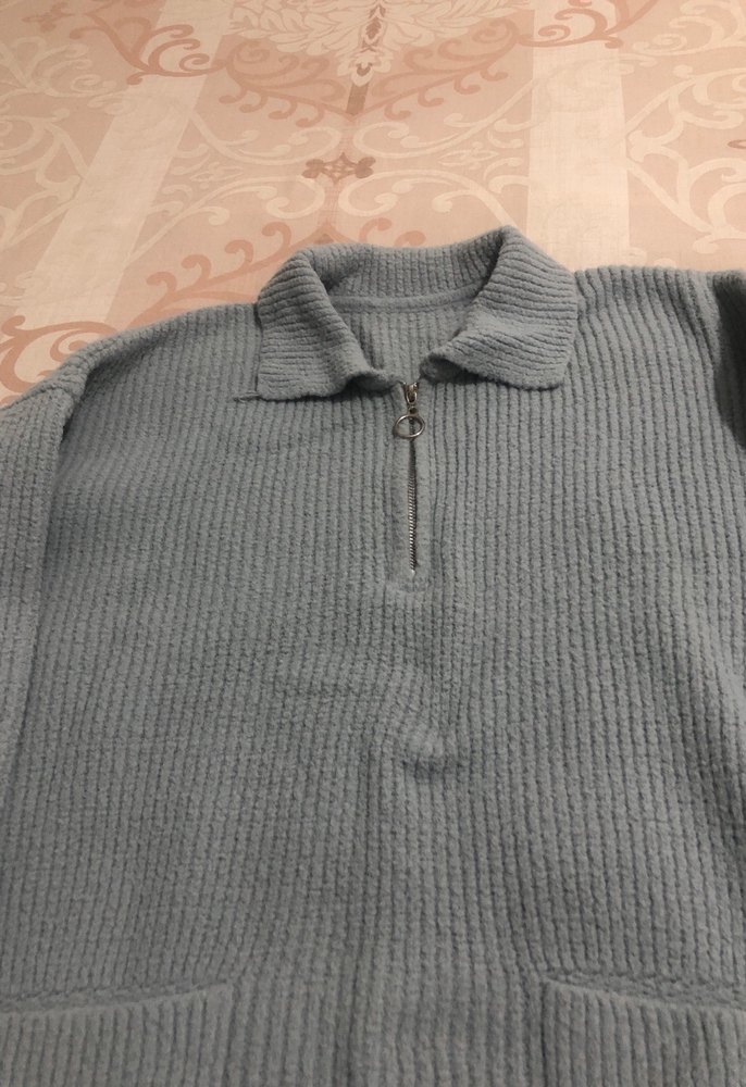 Gri Örgü Kadın Kazak Yaka Detaylı - Görsel 3
