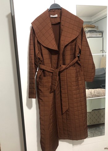 Kemerli Kahverengi Kadın Trençkot - Görsel 5