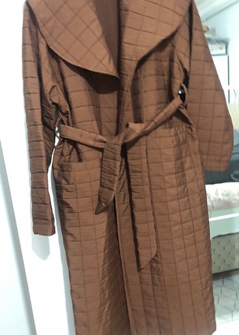 Kemerli Kahverengi Kadın Trençkot - Görsel 4