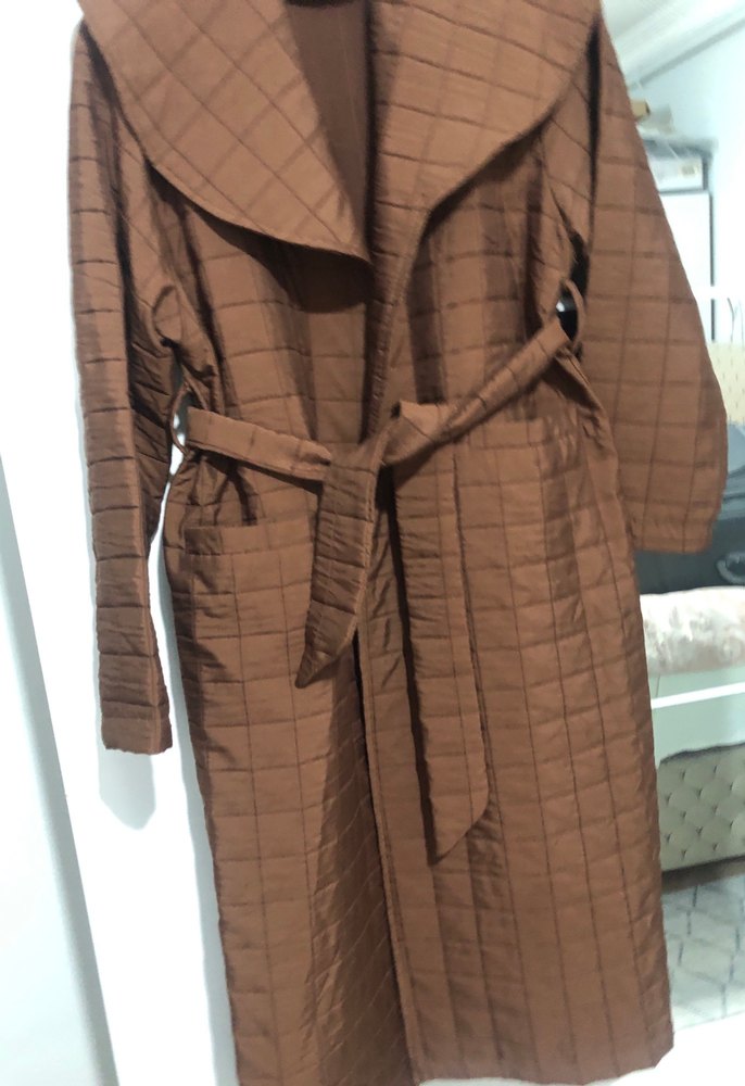 Kemerli Kahverengi Kadın Trençkot - Görsel 4