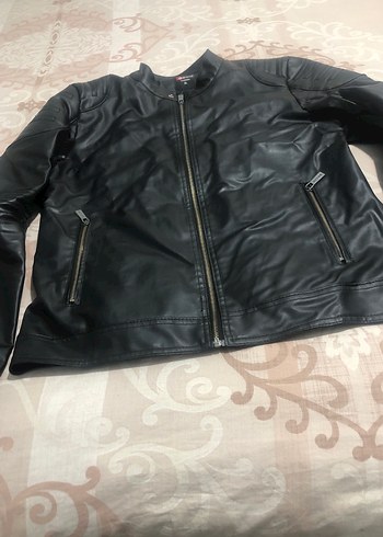 Siyah Deri Biker Ceket - Görsel 4