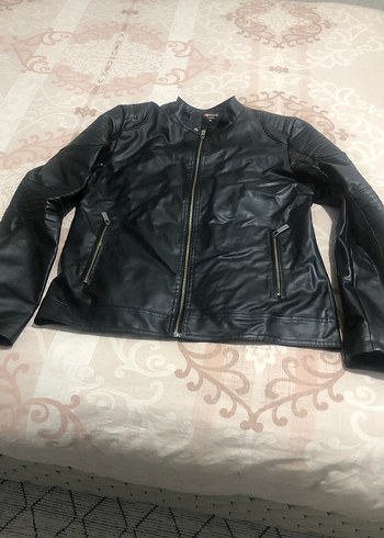 Siyah Deri Biker Ceket - Görsel 2