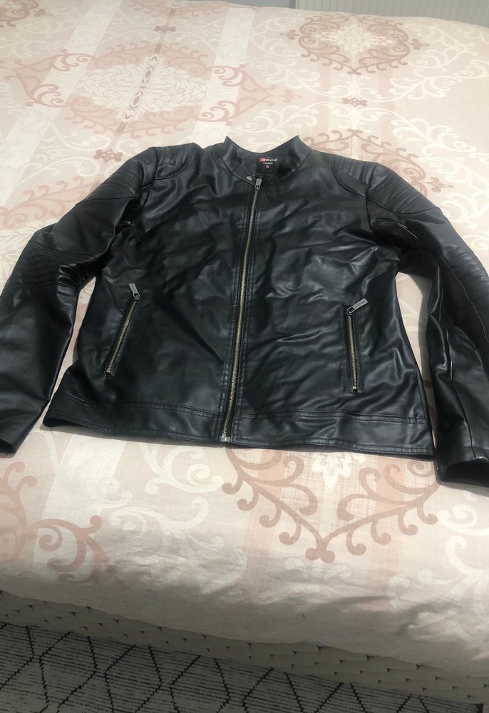 Siyah Deri Biker Ceket - Görsel 2