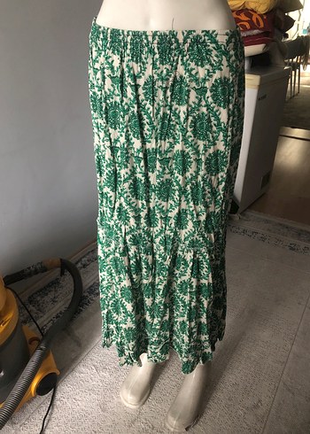 Yeşil Pilili Uzun Bohem Etek